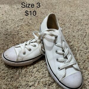 Classic White leather Kids Converse Sneakers